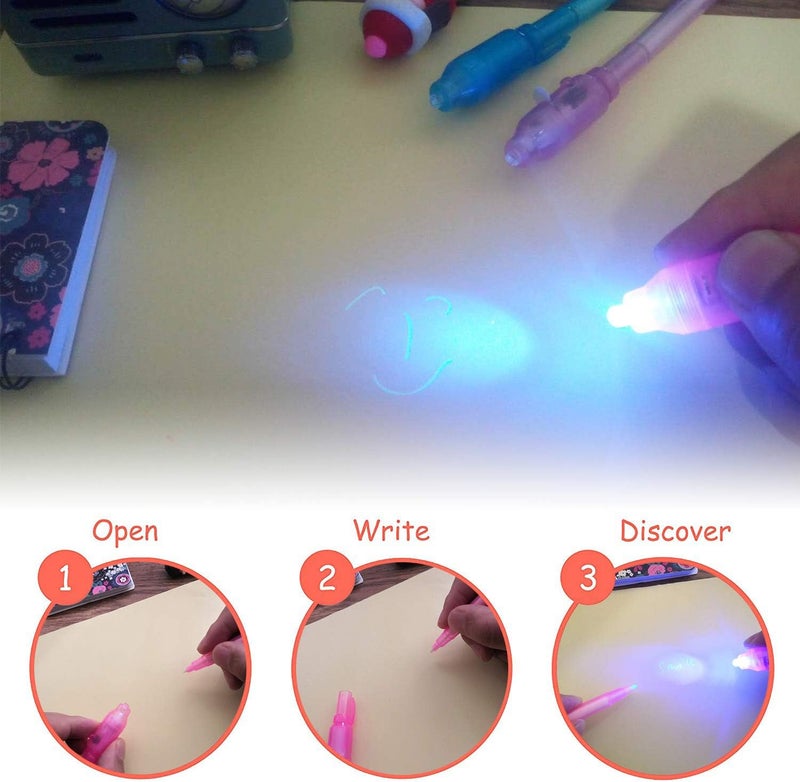 KERRT Invisible Ink Pen with UV Light Secret Message Pen Spy Pens Magic Invisible Markers Classroom Gifts for Students, Party Favors for Kids 8-12, Goodie Bag Stuffers for Kids - Image 3